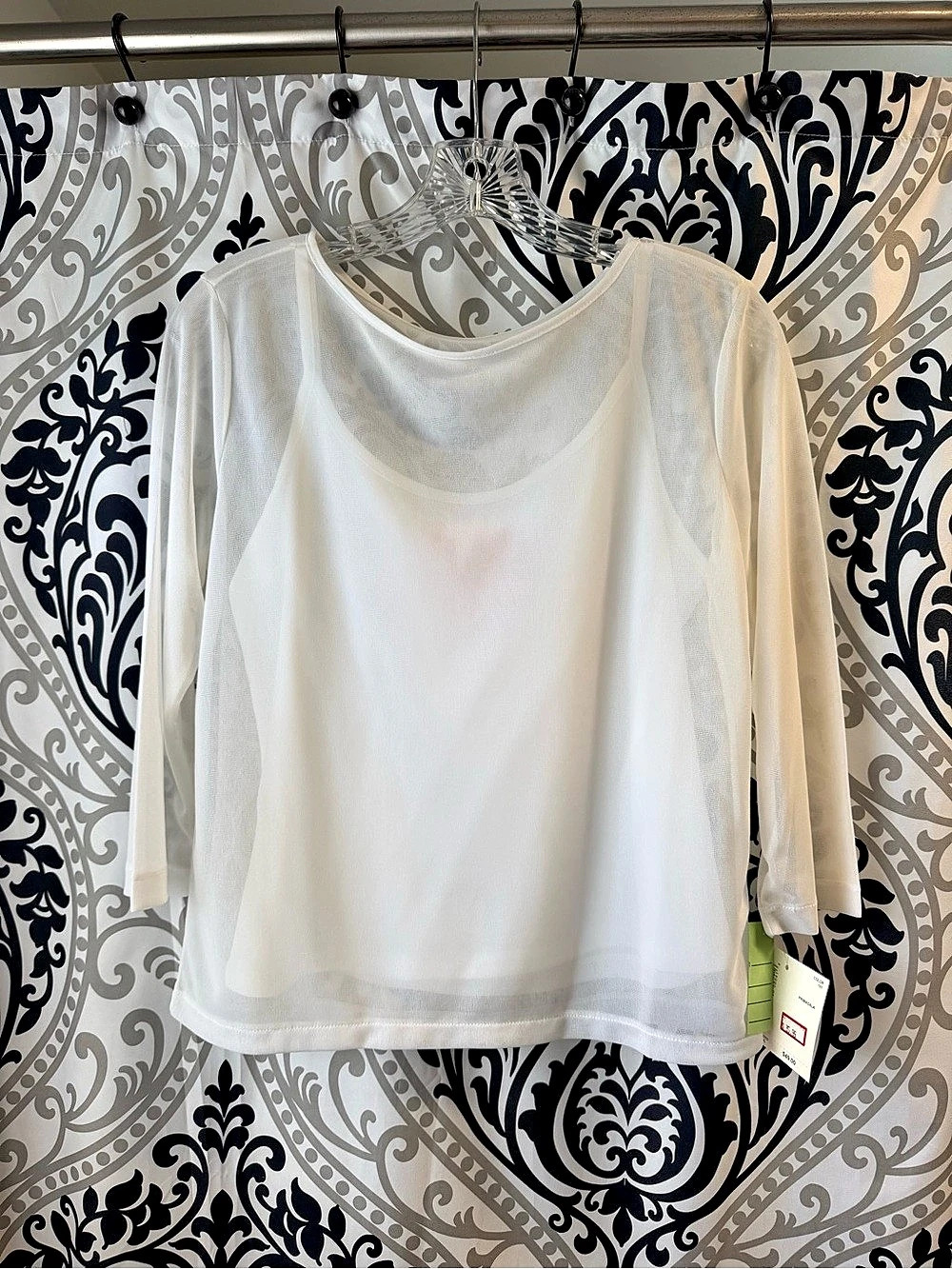 Liz Claiborne Long Sleeve Mesh Top NWT
